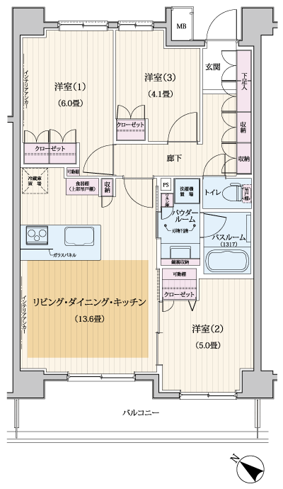 Floor: 3LDK, occupied area: 64.68 sq m, Price: 41,800,000 yen, now on sale
