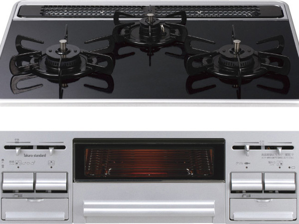 Kitchen.  [Hyper-glass coat 3-burner stove] In addition to incorporating peace of mind function the SI sensor, Temperature control function or double-sided water without a grill, etc., It is equipped with a function that will comfortably support the dishes making. (You can select from 5 colors at no charge / Application deadline Yes)