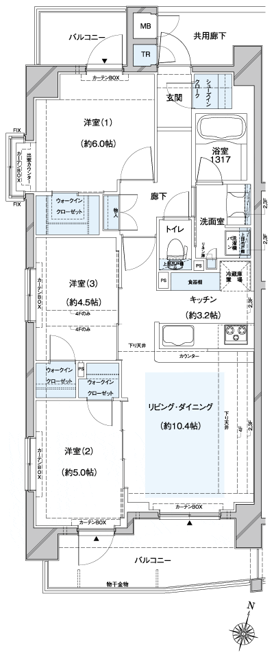 Floor: 3LDK + 3WIC + SIC, the occupied area: 67.27 sq m