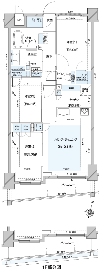 Floor: 3LDK + 2WIC + SIC, the occupied area: 65.33 sq m