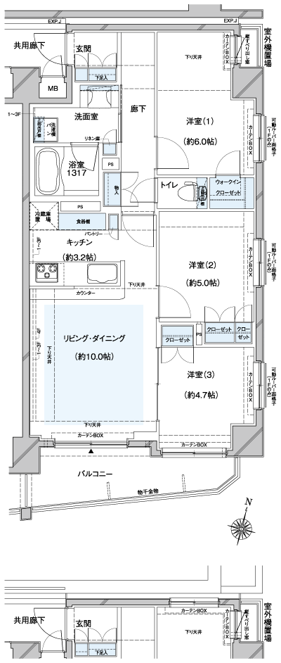 Floor: 3LDK + WIC, the occupied area: 65.88 sq m