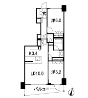 Floor: 2LDK, occupied area: 58.36 sq m