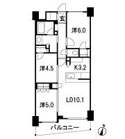 Floor: 3LDK + 2WIC + SIC, the occupied area: 65.33 sq m
