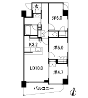 Floor: 3LDK + WIC, the occupied area: 65.88 sq m