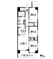 Floor: 3LDK + WIC + SIC, the occupied area: 63.46 sq m