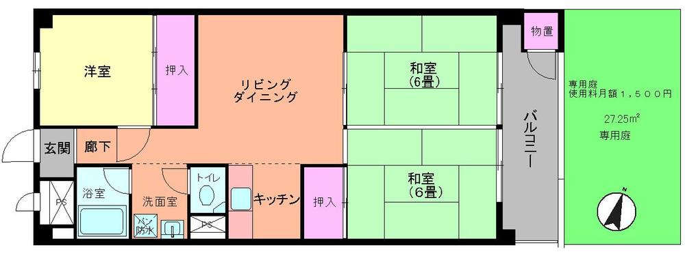 Floor plan. 3LDK, Price 15.8 million yen, Occupied area 58.86 sq m , Balcony area 6.94 sq m Floor