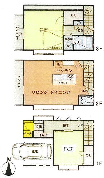 Floor plan. 29.5 million yen, 2LDK, Land area 44.96 sq m , Scheduled to be completed building area 72.66 sq m 2014 late February