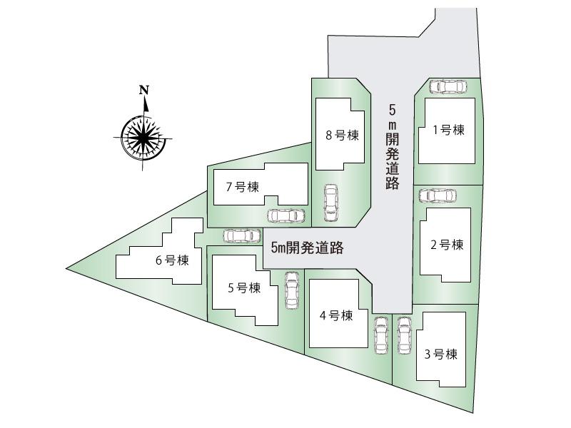 The entire compartment Figure. Is a positive per well in the development road of the comfort grounds and 5m width on the south side.