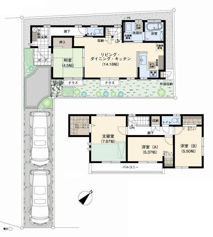 Floor plan. (7 Building), Price 27 million yen, 4LDK, Land area 127.29 sq m , Building area 94.19 sq m
