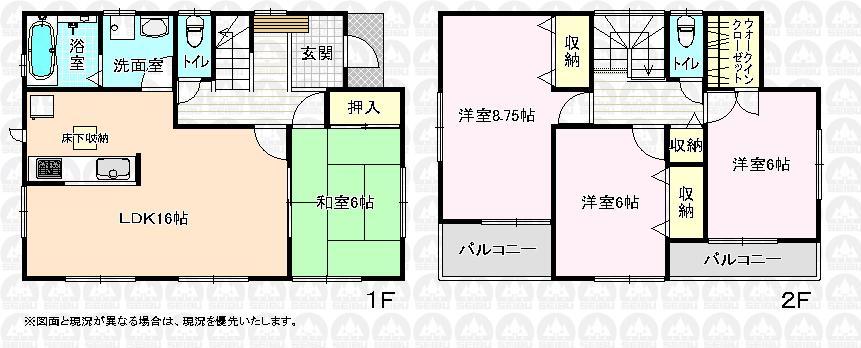 Floor plan. (1 Building), Price 39,800,000 yen, 4LDK, Land area 145 sq m , Building area 103.92 sq m