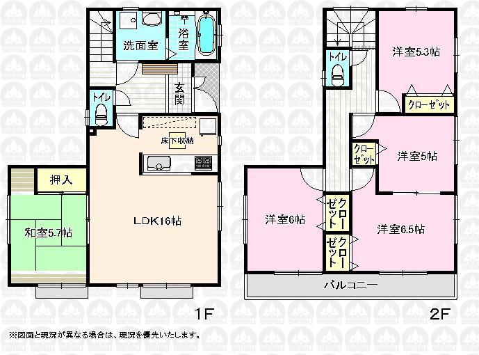 Floor plan. (1 Building), Price 29,800,000 yen, 5LDK, Land area 125.04 sq m , Building area 104.33 sq m