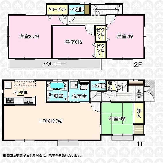 Floor plan. (4 Building), Price 28.8 million yen, 4LDK, Land area 125.04 sq m , Building area 104.75 sq m