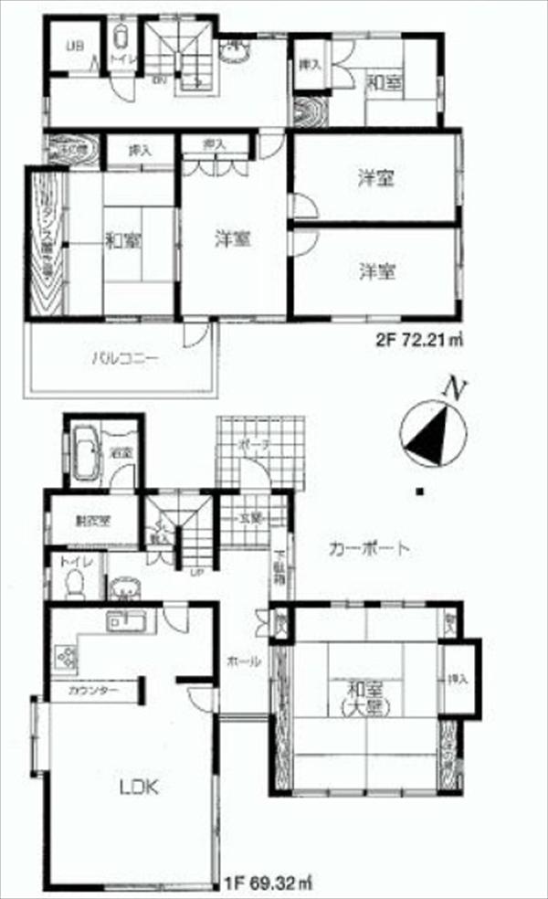 Floor plan. 35,800,000 yen, 5LDK, Land area 165.54 sq m , Building area 141.53 sq m