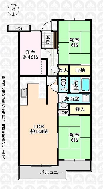 Floor plan. 3LDK, Price 11.8 million yen, Footprint 70.3 sq m , Balcony area 8.9 sq m