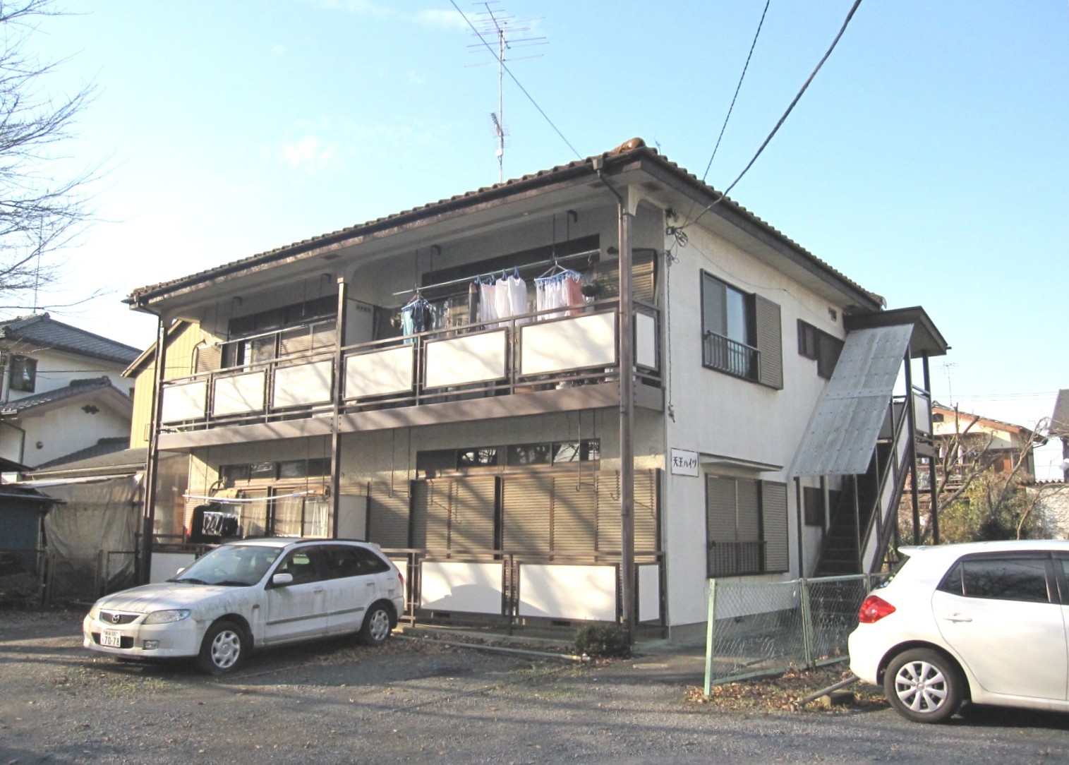 Building appearance. Spacious grounds