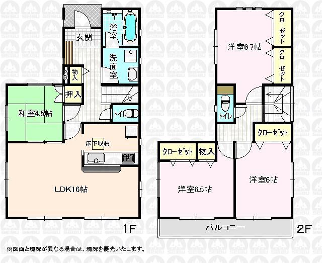 Floor plan. (3 Building), Price 31,800,000 yen, 4LDK, Land area 104.34 sq m , Building area 95.98 sq m