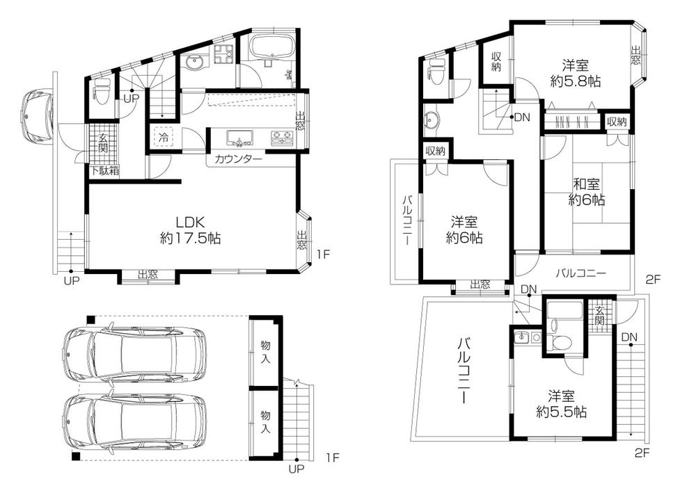 Floor plan. 25,800,000 yen, 4LDK, Land area 117.75 sq m , Building area 107.61 sq m