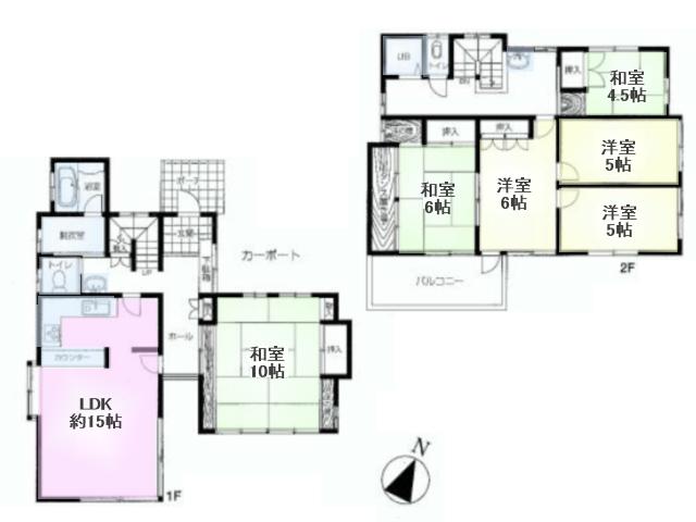 Floor plan. 35,800,000 yen, 6LDK, Land area 165.28 sq m , Building area 141.53 sq m