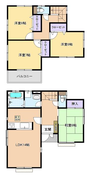 Floor plan. 31,800,000 yen, 4LDK, Land area 120.1 sq m , Building area 96.05 sq m