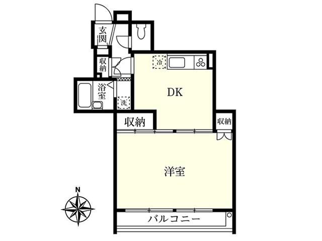 Floor plan. 1DK, Price 8 million yen, Occupied area 43.21 sq m , Balcony area 5.4 sq m second corporatism Faure Floor
