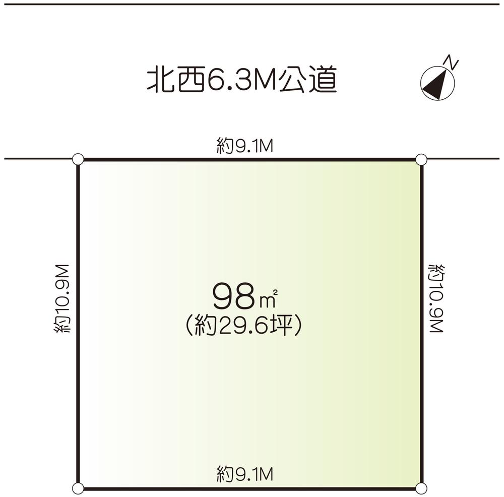 Compartment figure. Land price 25,160,000 yen, Land area 98 sq m