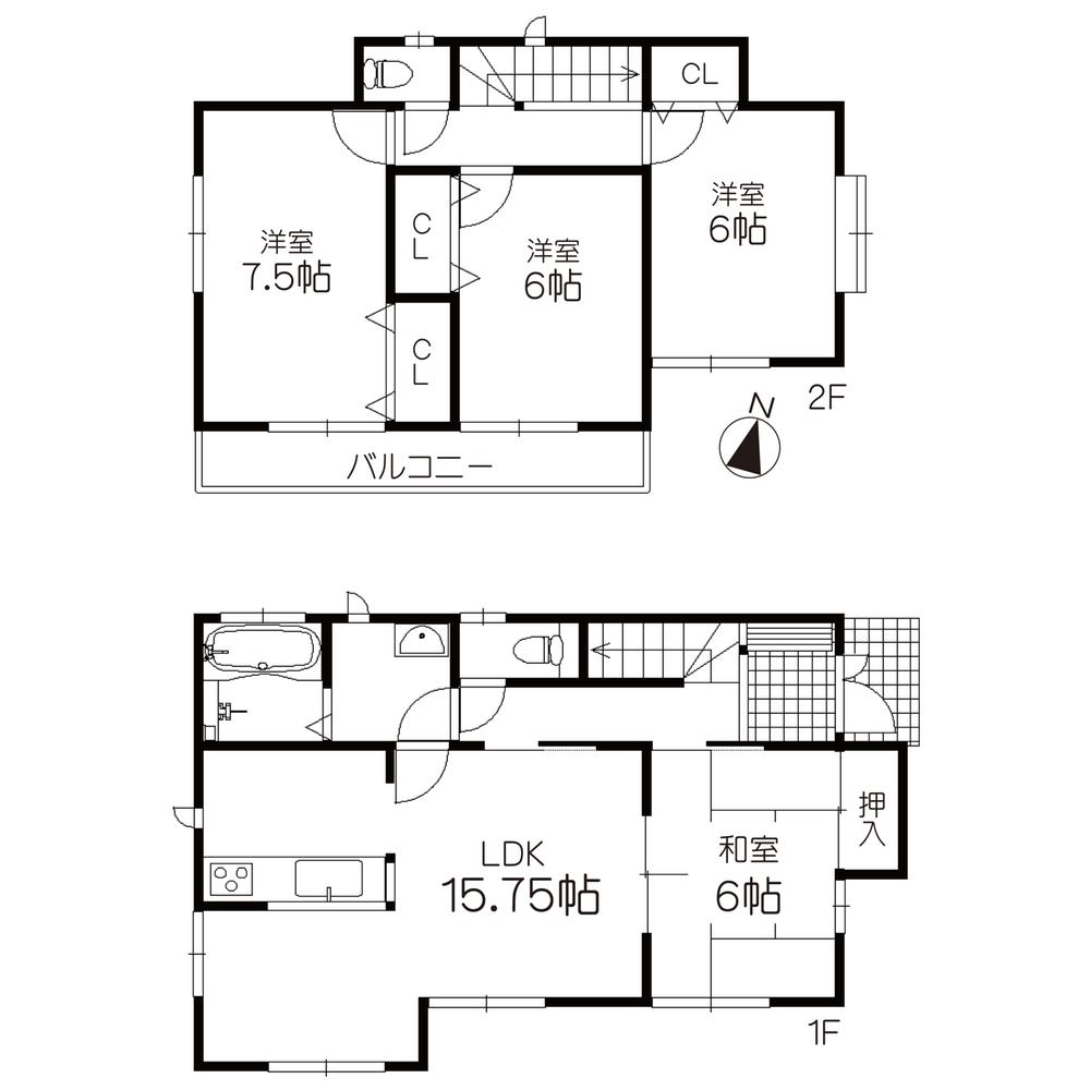 Floor plan. (E Building), Price 30,800,000 yen, 4LDK, Land area 121.46 sq m , Building area 98.12 sq m