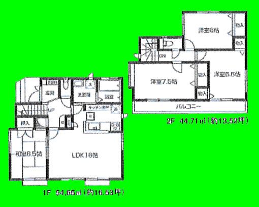 Floor plan. (C), Price 32,800,000 yen, 4LDK, Land area 121.47 sq m , Building area 98.54 sq m