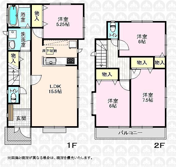 Floor plan. (K Building), Price 27 million yen, 4LDK, Land area 120.09 sq m , Building area 96.88 sq m