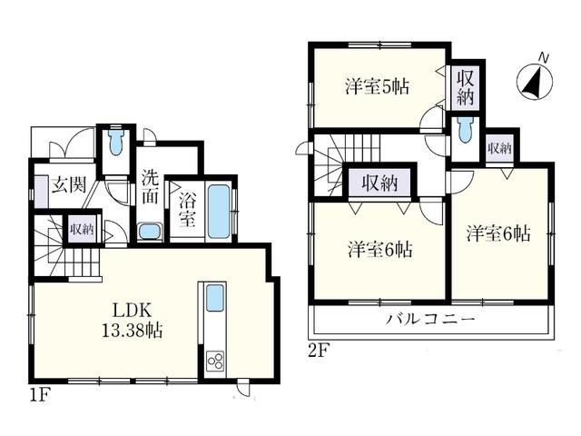 Floor plan. 29,800,000 yen, 3LDK, Land area 81.69 sq m , Building area 75.56 sq m Kiyose Nakakiyoto 1-chome Floor
