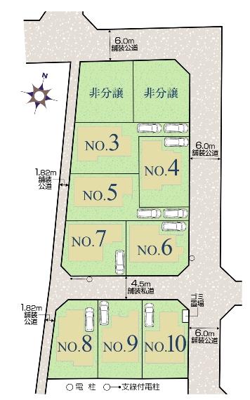 The entire compartment Figure. All 10 House of 6m road center adjacent to the green space. Site of all residence 124m2 than