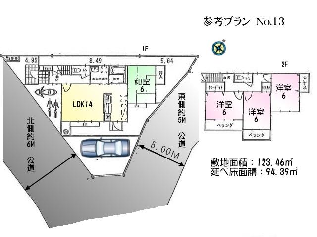 Compartment figure. Land price 29,100,000 yen, Land area 123.46 sq m