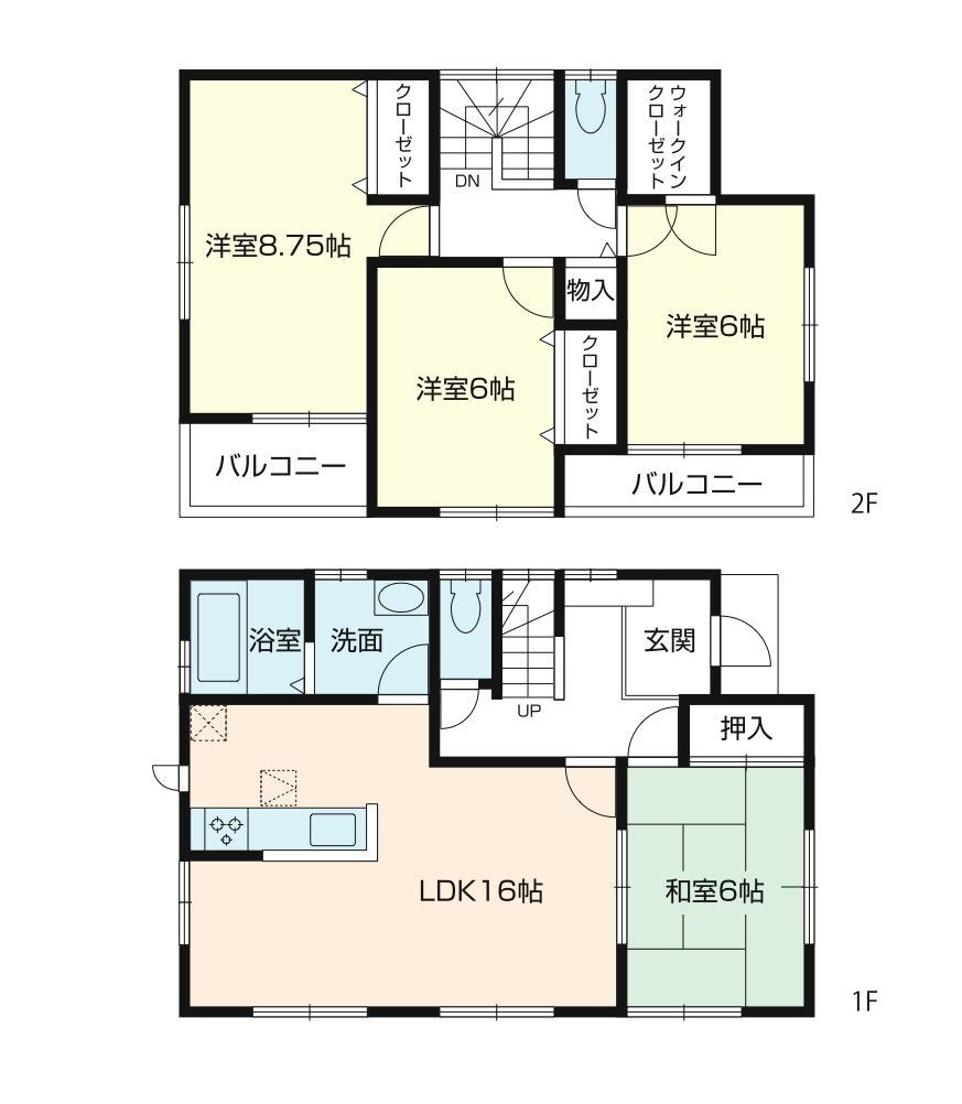 Floor plan. All rooms are 6 quires more. Also, Since Zenshitsuminami direction of is also good per sun!