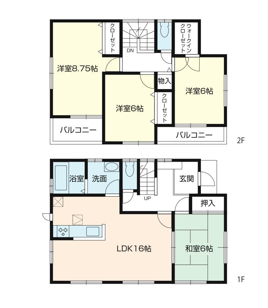 Floor plan. All rooms are 6 quires more. Also, Since Zenshitsuminami direction of is also good per sun! 