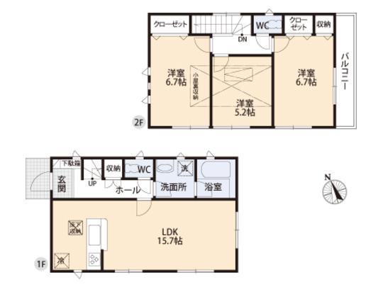 Floor plan. 33,800,000 yen, 3LDK, Land area 105.31 sq m , Building area 79.78 sq m floor plan