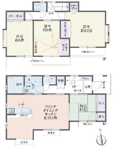 Floor plan. (D Building), Price 39,800,000 yen, 4LDK, Land area 111.76 sq m , Building area 95.58 sq m