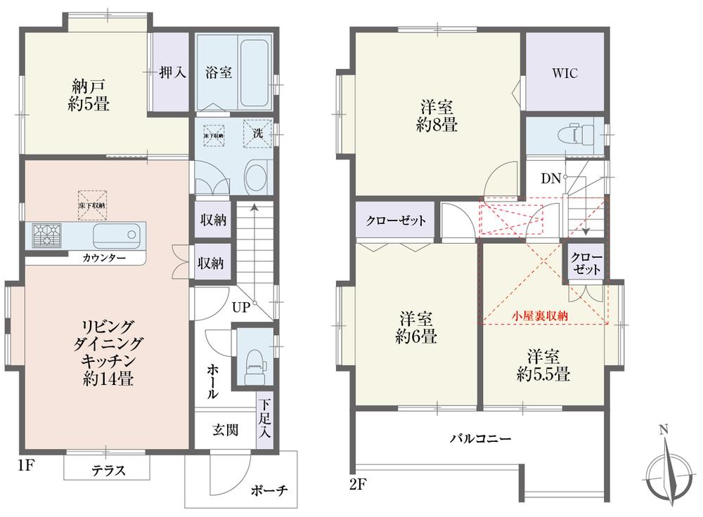 Floor plan. (A Building), Price 36,800,000 yen, 4LDK, Land area 114.06 sq m , Building area 92.34 sq m