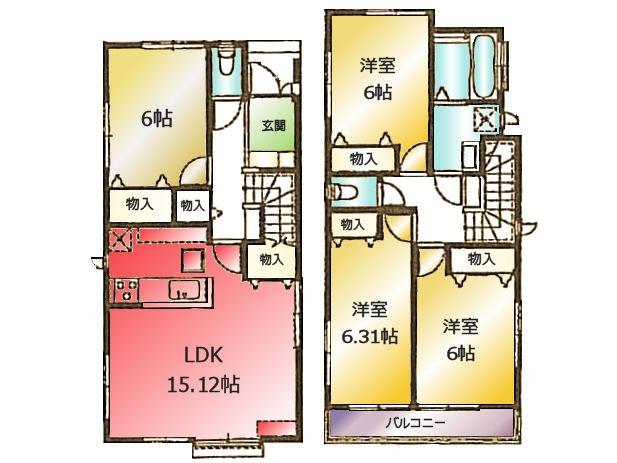 Floor plan. 35,800,000 yen, 3LDK + S (storeroom), Land area 118.46 sq m , Building area 96.05 sq m
