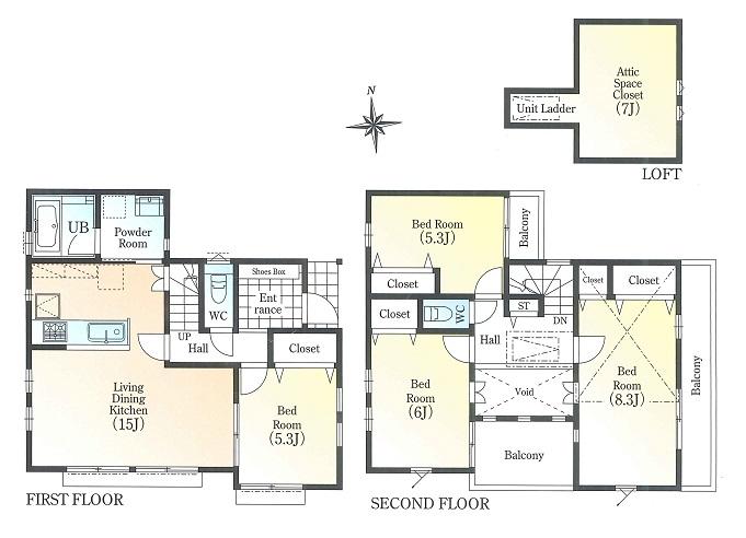 Floor plan. 39,800,000 yen, 4LDK, Land area 100 sq m , Is a large 4LDK there until the building area 96 sq m large attic storage.