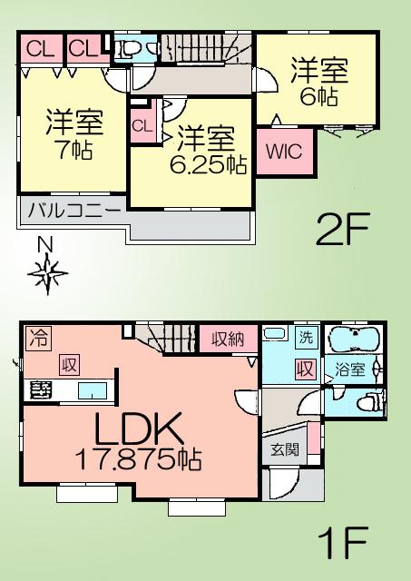 Floor plan. (3 Building), Price 35,600,000 yen, 3LDK, Land area 113.2 sq m , Building area 90.26 sq m