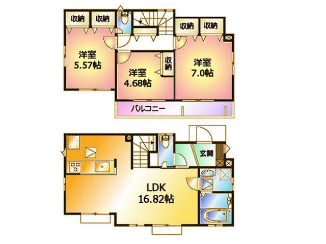 Floor plan. 32,800,000 yen, 3LDK, Land area 104.44 sq m , Building area 83.48 sq m
