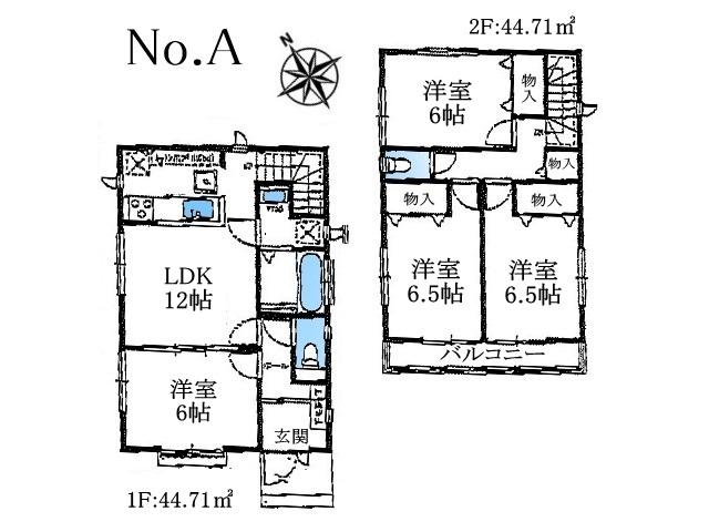 Floor plan. (A), Price 38,800,000 yen, 4LDK, Land area 114.47 sq m , Building area 89.42 sq m