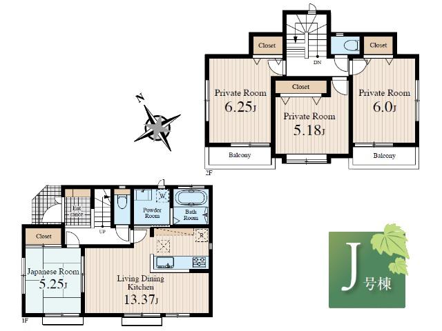 Floor plan. (J), Price 43,800,000 yen, 4LDK, Land area 110.01 sq m , Building area 87.77 sq m