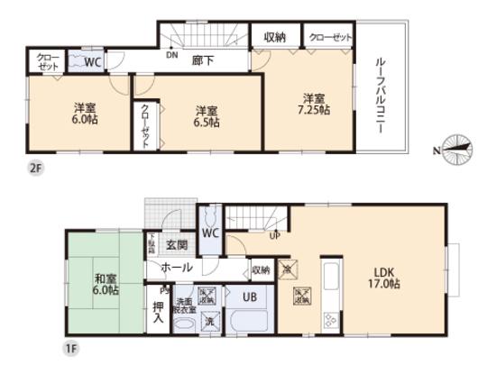Floor plan. 44,800,000 yen, 4LDK, Land area 197.03 sq m , Building area 103.5 sq m floor plan