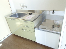 Kitchen. Two-burner gas stove installation Allowed