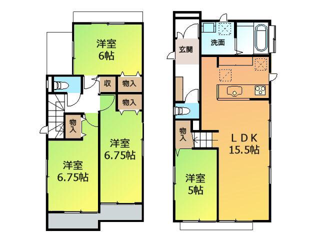 Floor plan. 36,800,000 yen, 4LDK, Land area 119.26 sq m , Building area 91.91 sq m