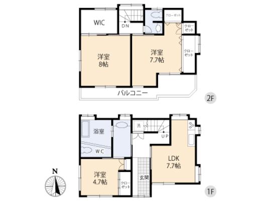 Floor plan. 23.8 million yen, 3DK, Land area 76.33 sq m , Building area 77.66 sq m floor plan