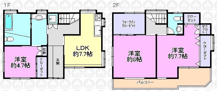 Floor plan. 23.8 million yen, 3DK + S (storeroom), Land area 76.33 sq m , Building area 77.66 sq m