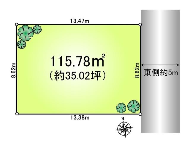 Compartment figure. Land price 42,020,000 yen, Land area 115.78 sq m Hanakoganeiminami-cho 3-chome compartment view