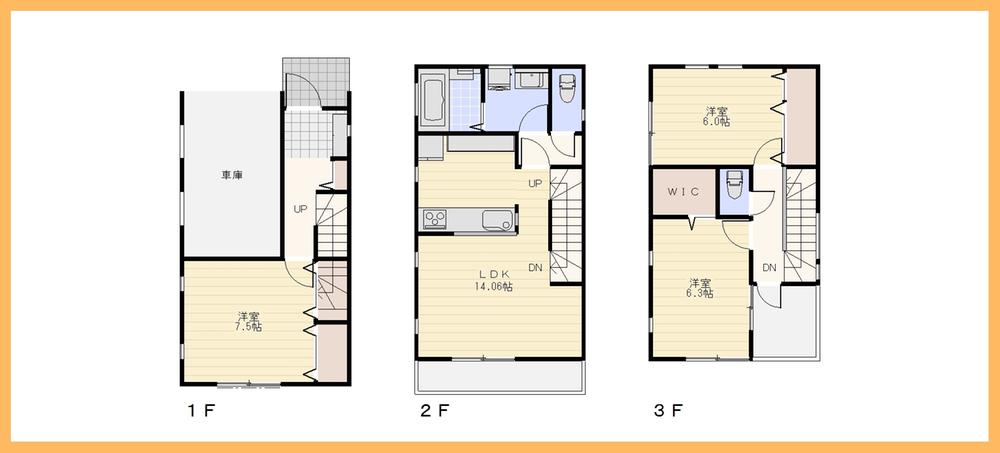 Floor plan. (4 Building), Price 33 million yen, 3LDK, Land area 61.24 sq m , Building area 104.14 sq m