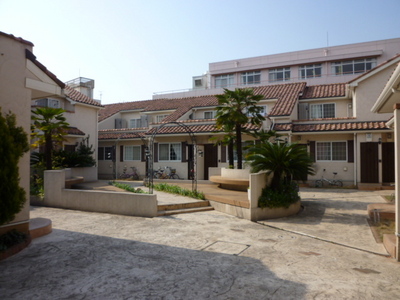 Building appearance. Stylish courtyard